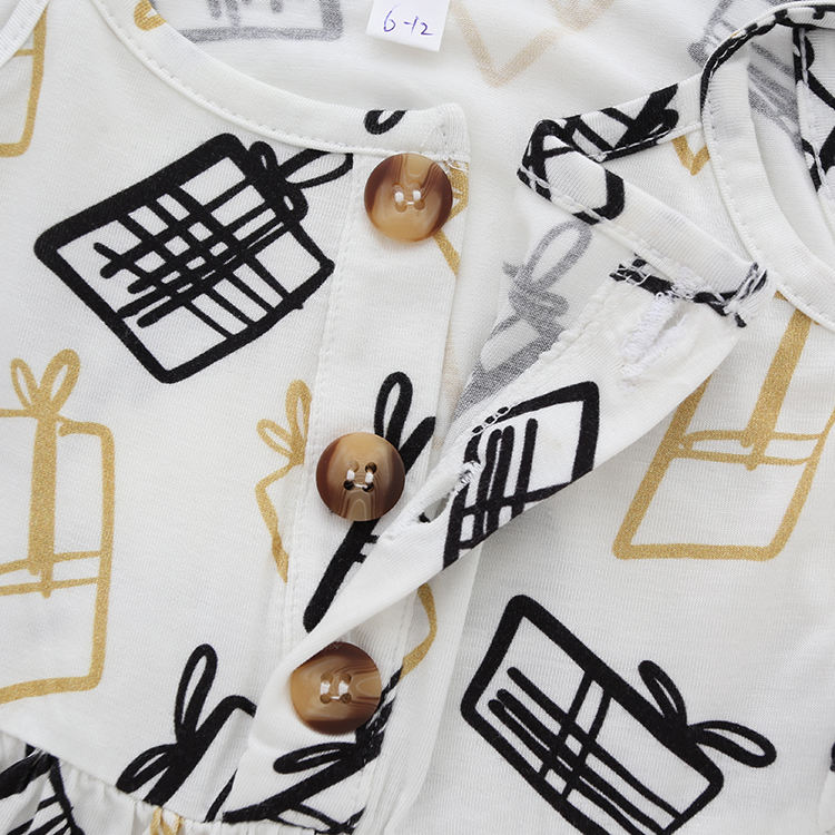 New Style Bamboo Knitted Summer Suspender Baby Girls Dress Sleeveless With OEM Digital Printing Design