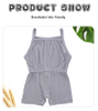 Baby Girls Suspender Overalls Bamboo & Spandex Knitted Summer Clothing Baby & Kids Solid Color Onesie
