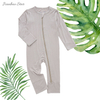 Wholesale New Born Long Sleeve Zipper Autumn Winter Baby Clothes Custom Solid Color Unisex 95% Bamboo Baby Rompers