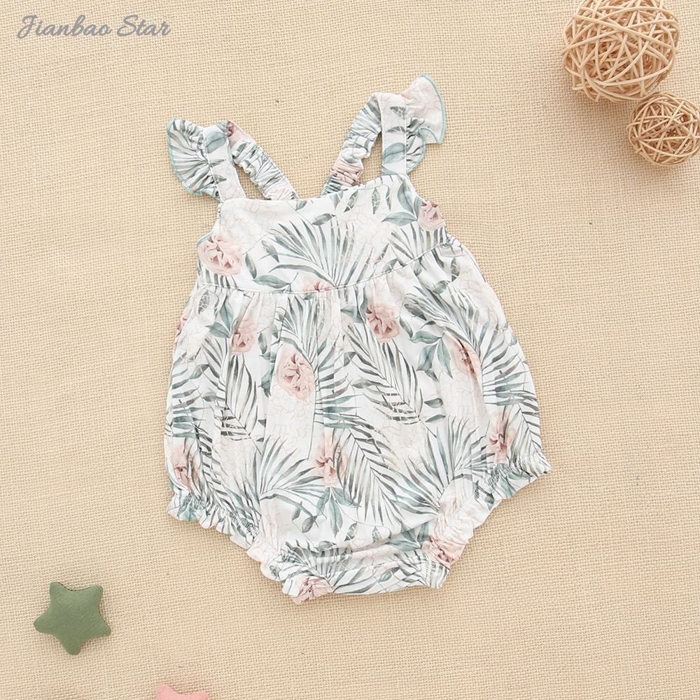 Support Customization Ins Baby Girls Suspenders Style Bamboo Cotton Sleeveless Best Summer Romper From Factory