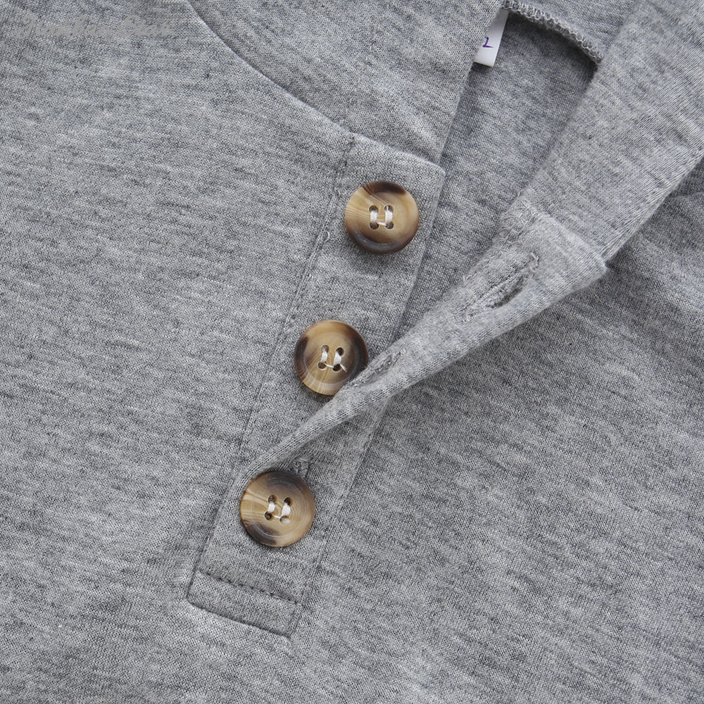 Classic Grey Wholesale Spring Autumn Solid Color Long Sleeve Hooded And Pant Unisex Baby Two Pieces Clothes Set