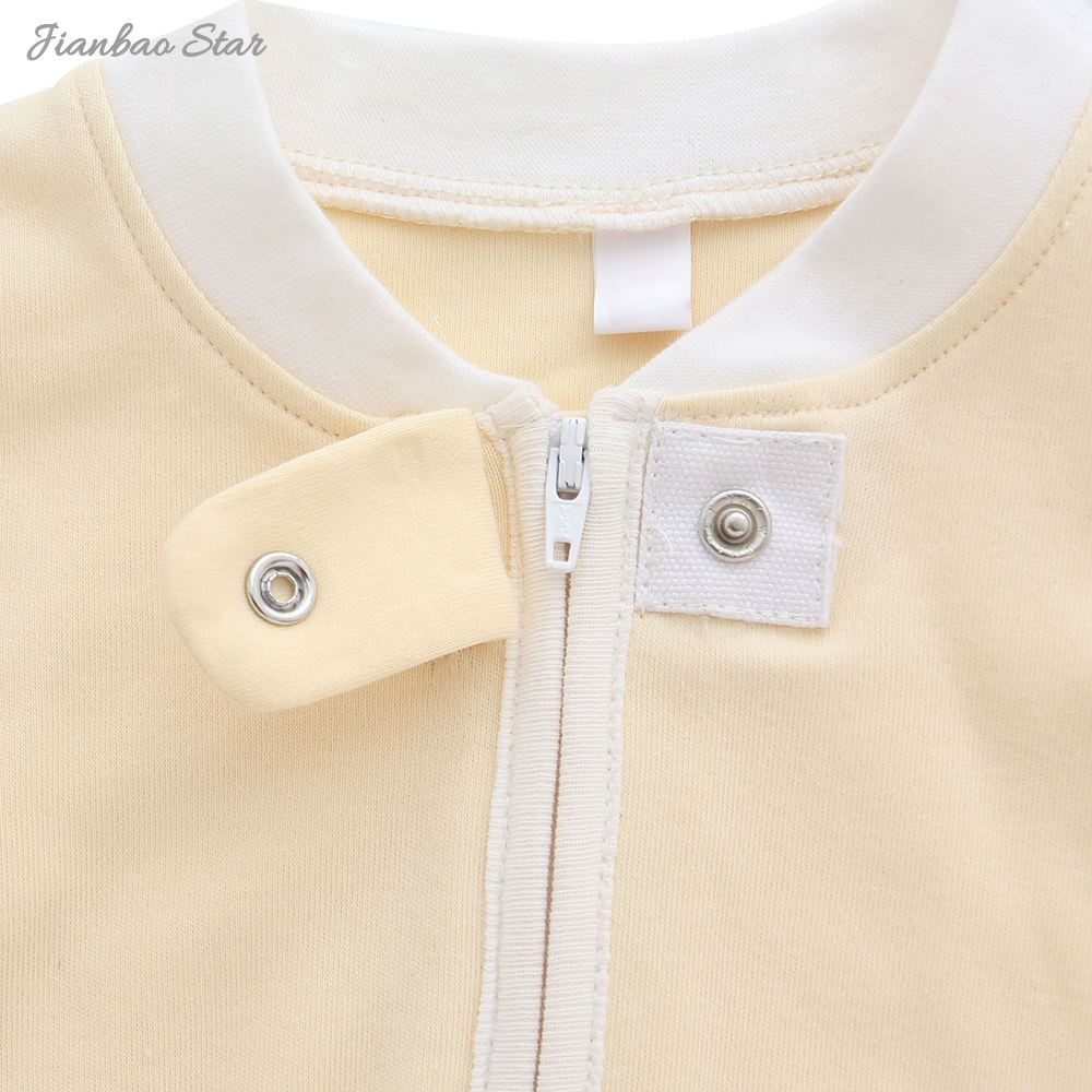Extra Soft Bamboo Cotton Fabric Baby Romper Long Sleeve Zipper Button Style Baby Clothing Set Customize Printing Kids Clothing