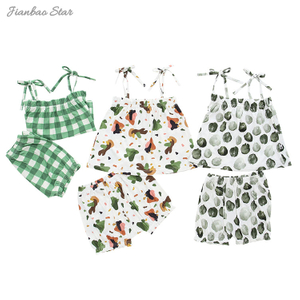 Newborn Baby Pajamas Sets Quantity OEM Summer Knitted Tops Girls Outfits 2 Pieces Baby Clothing Sets