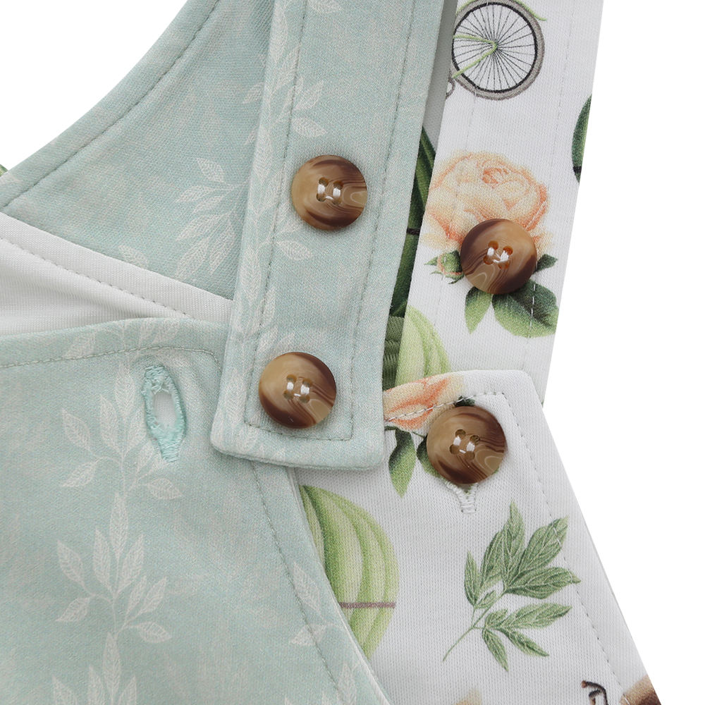 Bamboo Cotton Organic Cotton OEM Print Baby Toddler Boy And Girl Suspender Baby Romper Baby Suit