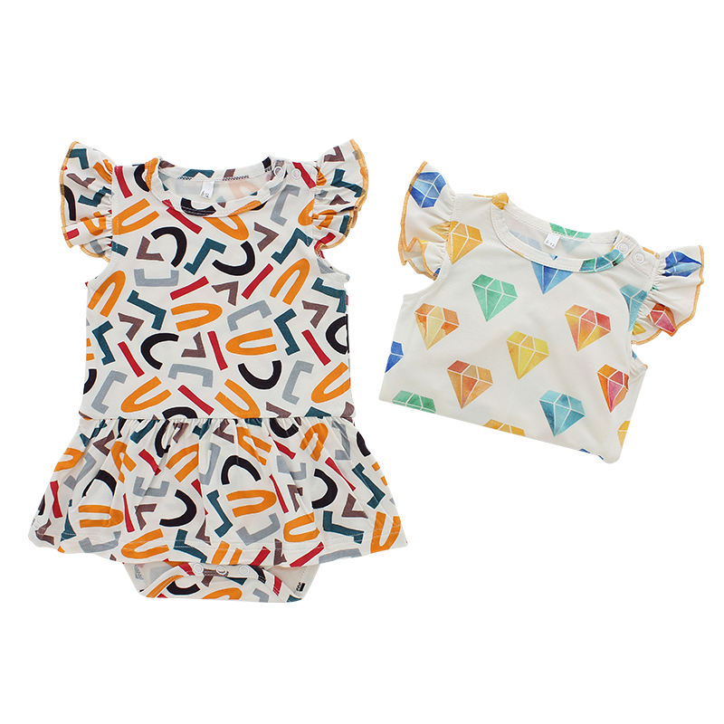 Bamboo Fabric Soft Baby Romper Sleeveless Summer Baby Clothing Wholesale Customize Sleepsuit in Digital Printing Or Solid Color