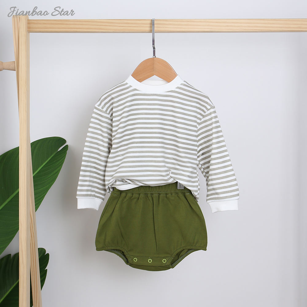 Baby & Kids 100% Cotton Clothing Set Boys And Girls Outfits 2pcs Long Sleeves Tops & Bottom Shorts Autumn Winter Clothes