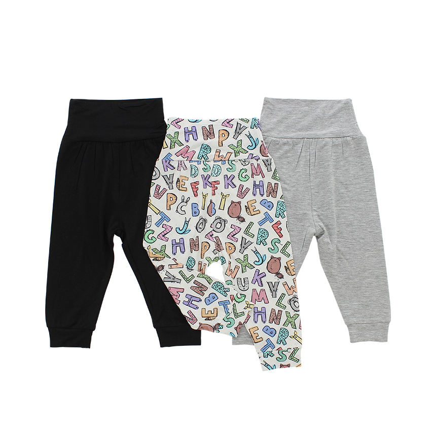 Unisex Baby Boys Girls Long Pants 0-6 Years Autumn Clothing 95% Bamboo & 5% Spandex Knitted OEM Printed Wholesale Kids Pants