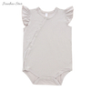 Hot Sale High Quality 100% Cotton Knitted Breathable Ruffle Wholesale Buttons Sleeveless New Born Unisex Baby Rompers