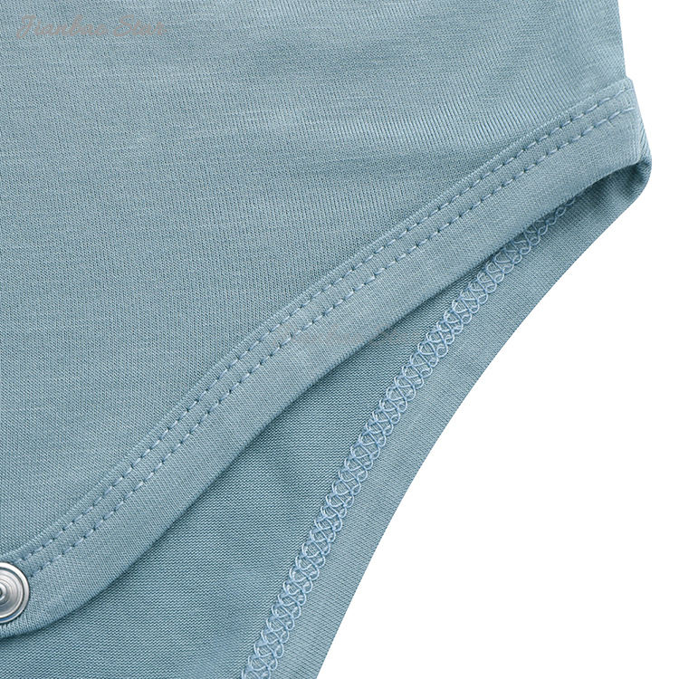 Baby Clothes Wholesale Summer Jumpsuit Bamboo Spandex Cotton Solid Color Newborn Short Sleeve Baby Romper