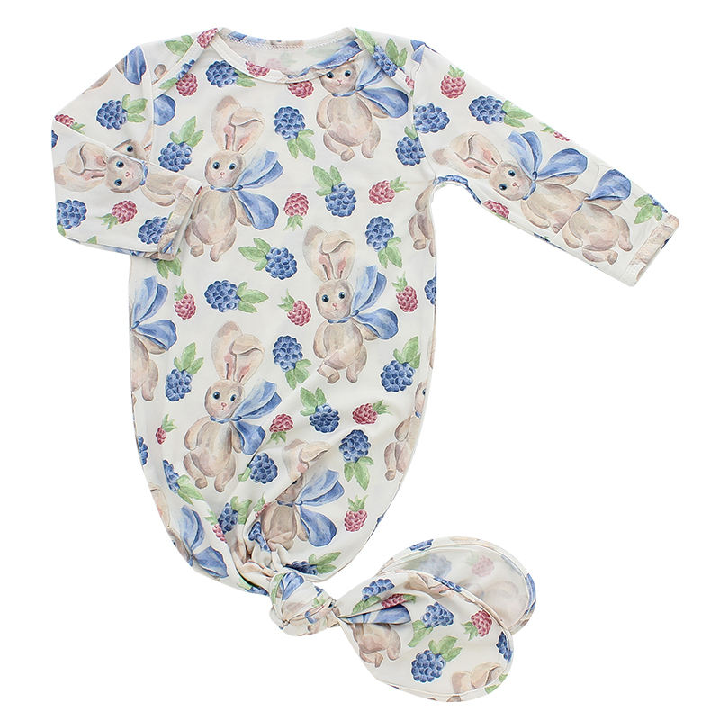 Sleepwear 4PCS Whole Sets for Newborn Baby All Seasons Pajamas Sets With Hat Mittens And Blanket Infabt Baby Gift Sets