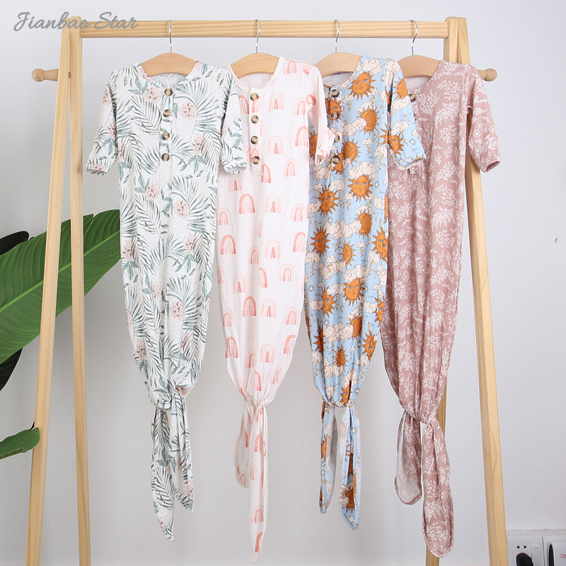 Top Sale New Arrivals Soft 100% Cotton Comfortable High Quality Fashion Cute Newborn Baby Sleeping Knitted Gown