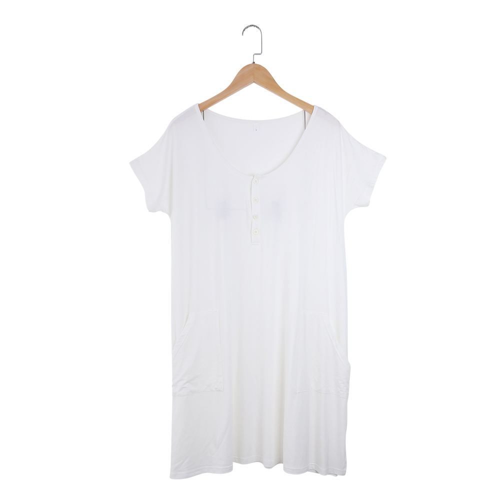 Extra Soft Bamboo Knitted Mommy Women Girls Pajamas Dress Sleepwear With Opening Button Design