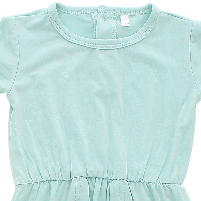 Wholesale 0-24 Months Baby Dress Casual Party Clothing Lovely Baby Dress Autumn Short Sleeve Solid Color Fashion Baby Girl Skirt