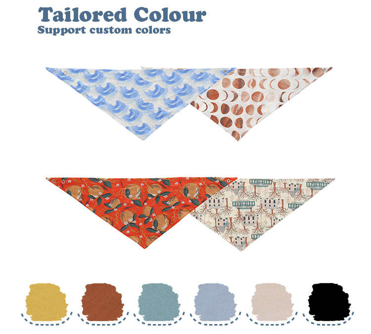 Factory Direct 100% Cotton Toddler Baby Bibs Cute Customize Hot Selling Easy Clean Cute Apron Triangular Baby Bibs