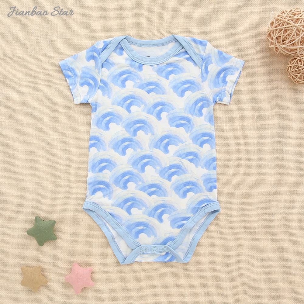 OEM Service Factory Manufacture Best Summer Bamboo Baby Clothes Onesie Custom Printed Designs Baby Rompers