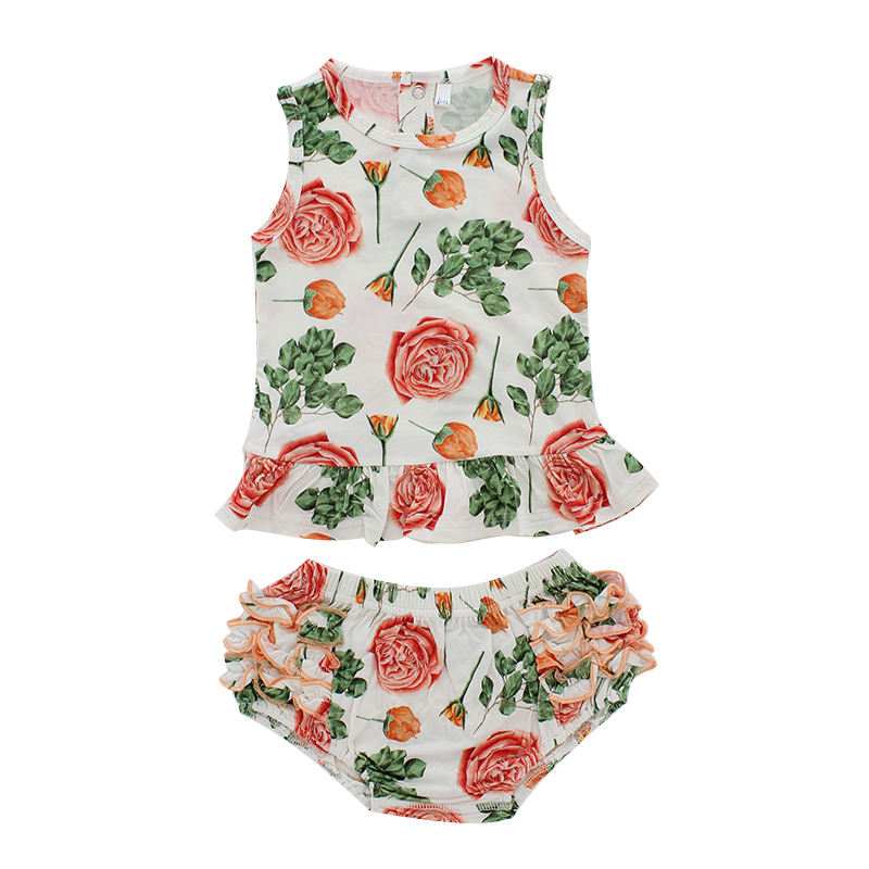Factory Direct Baby Pajamas Set Sleeveless Sleeping Wear Bamboo Spandex Cotton Unisex Summer Two Piece Clothing