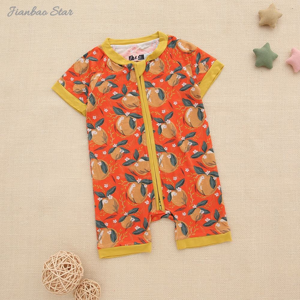 2022 New Arrivals Custom Bamboo Baby Zipper Romper One Piece Summer Style High-quality Baby Jumpsuit