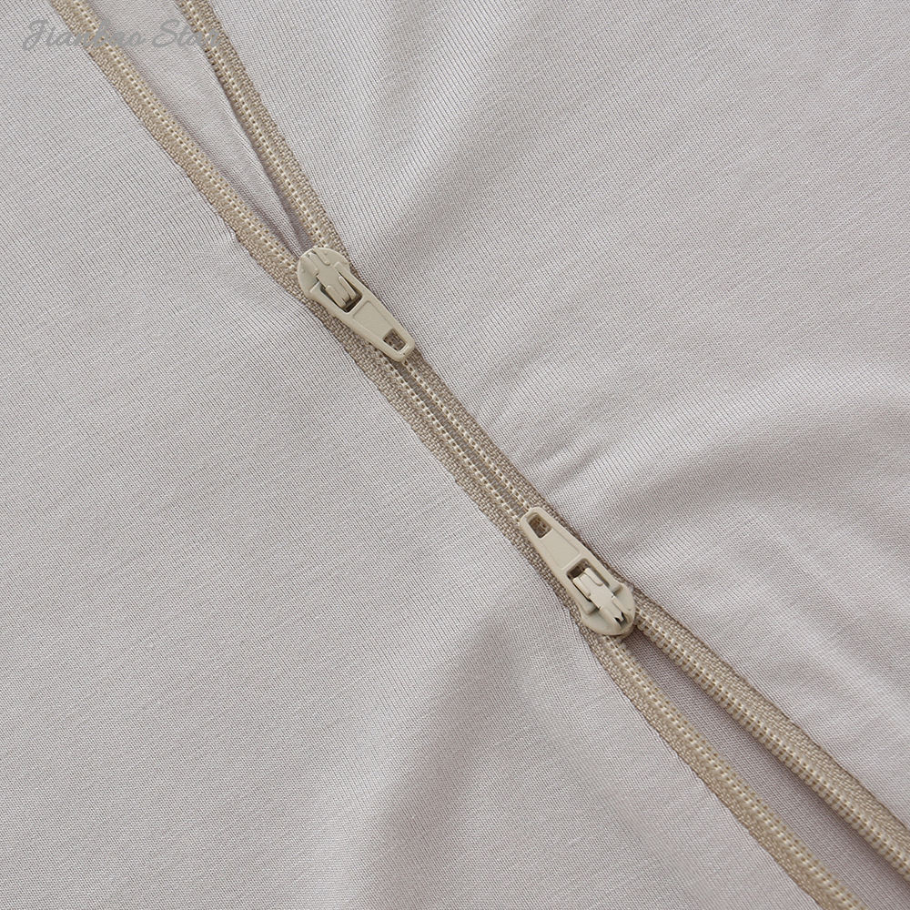Wholesale New Born Long Sleeve Zipper Autumn Winter Baby Clothes Custom Solid Color Unisex 95% Bamboo Baby Rompers