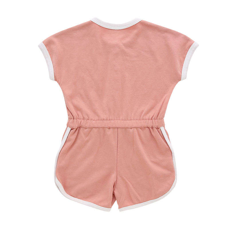 Wholesale Toddler Romper Baby's Clothes Short Sleeve Solid Color Bamboo Spandex Cotton Soft Baby Clothing Customize Acceptable