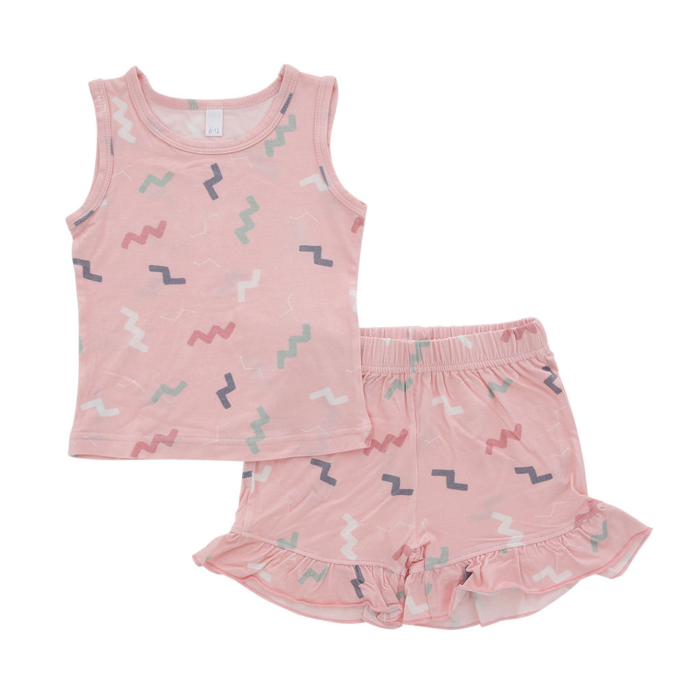 Hot Sale Wholesale Custom 100% Cotton Bamboo Fabric Breathable Clothing Set Summer Unisex Sleeveless Baby Suit