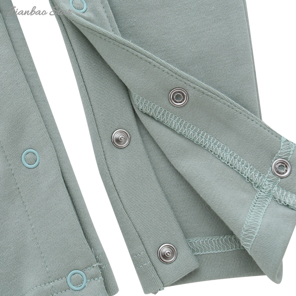 Factory Hot Sale New Design Popular Custom Color Side Tie Placket Lace-up Long Sleeve Baby Rompers Baby Clothes