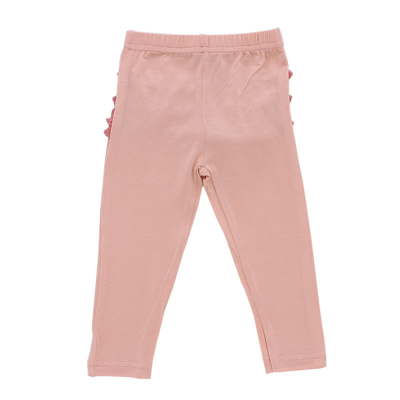 New Hot Selling Toddler Girls Kids Triple Ruffle Pants Pink Customize Color Bamboo Spandex Blend Baby Little Children Pants