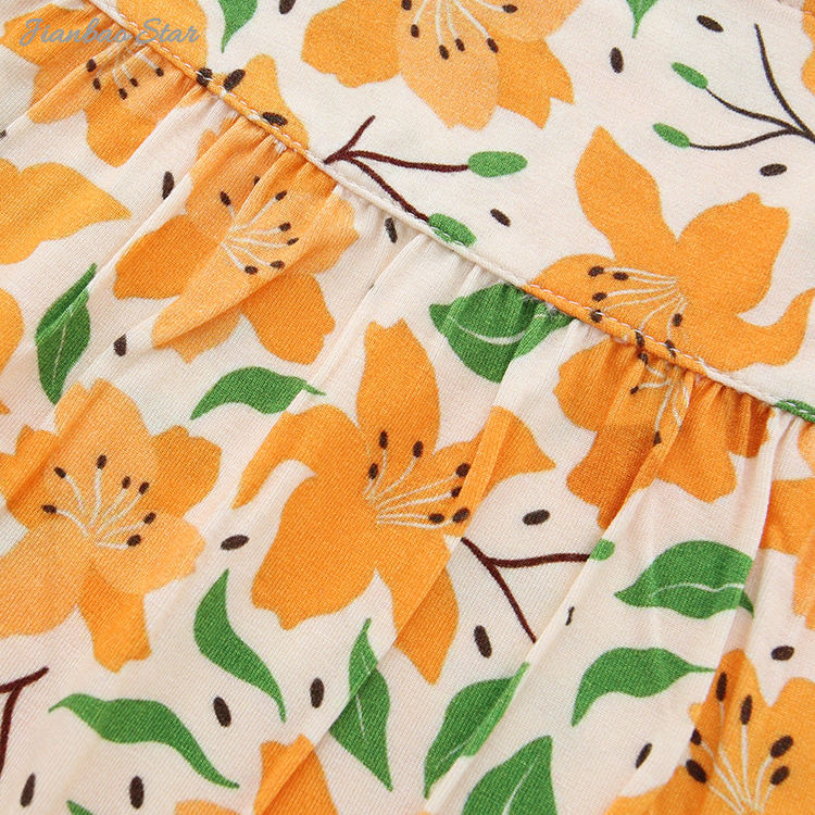 New Design High Quality 100% Cotton Beautiful Pattern Casual Style Buttons Condole Belt Baby Clothes Baby Rompers
