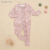 New Hot Sales Bamboo Clothes Custom Print Infant Pajamas Soft Breathable Baby Clothes Zipper Ruffle Baby Rompers