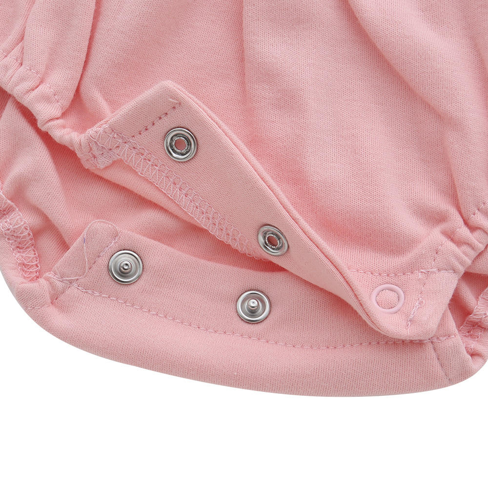 Summer Style Baby Girls Romper Bamboo Spandex Organic Cotton Fabric Sleeveless Solid Color Customize Print Baby Romper Set