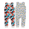Classic Style Baby Clothes Customize Color Pattern Summer Sleeveless Suspender Button Design Girl Boys Baby Romper Set