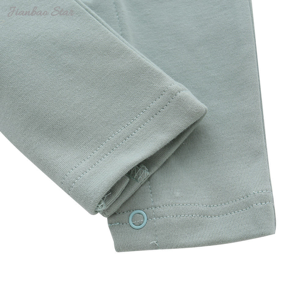 Factory Hot Sale New Design Popular Custom Color Side Tie Placket Lace-up Long Sleeve Baby Rompers Baby Clothes