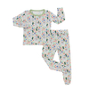 Wholesale Newborn Baby Pajamas Set Long Sleeve Knitted Bamboo Cotton Boys Girls Baby Romper Set Customize Print 2 Pieces PJs