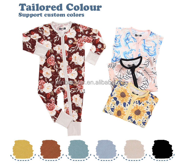 Baby Romper With Protected And Footied Design Two Way Zipper Style Full Sleeve Infant Bodysuit Jumpsuit