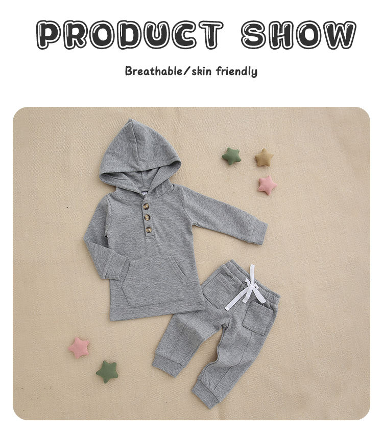 Factory Price Wholesale Baby Clothes Fashionable Baby Boy Clothes Set Autumn Boys Soft Casual Cotton Tops with Hat