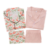 OEM Customized Mommy Girl Women Pajamas Turn-down Collar Set Summer Short Sleeve Tops Shorts Set Sleeping Clothes