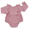 Lovely Baby Girls Ruffled Rompers Wholesale Custom Baby Fleece Clothing Autumn Clothing Bamboo Cotton Soft Children Romper