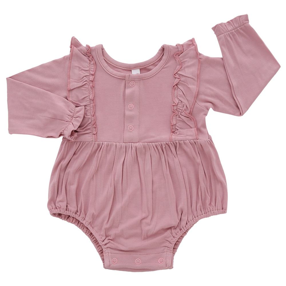 Lovely Baby Girls Ruffled Rompers Wholesale Custom Baby Fleece Clothing Autumn Clothing Bamboo Cotton Soft Children Romper