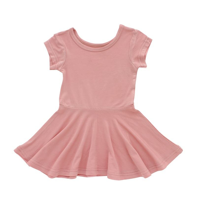 Baby Toddler Girls Summer Dress Round Collar A-Line Wholesale Kids Clothing Dress With Customized Printing Design