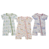 100% Cotton Fabric High Material Baby Summer Soft Jumpsuit Newborn Short Sleeve Zipper Design Baby Romper