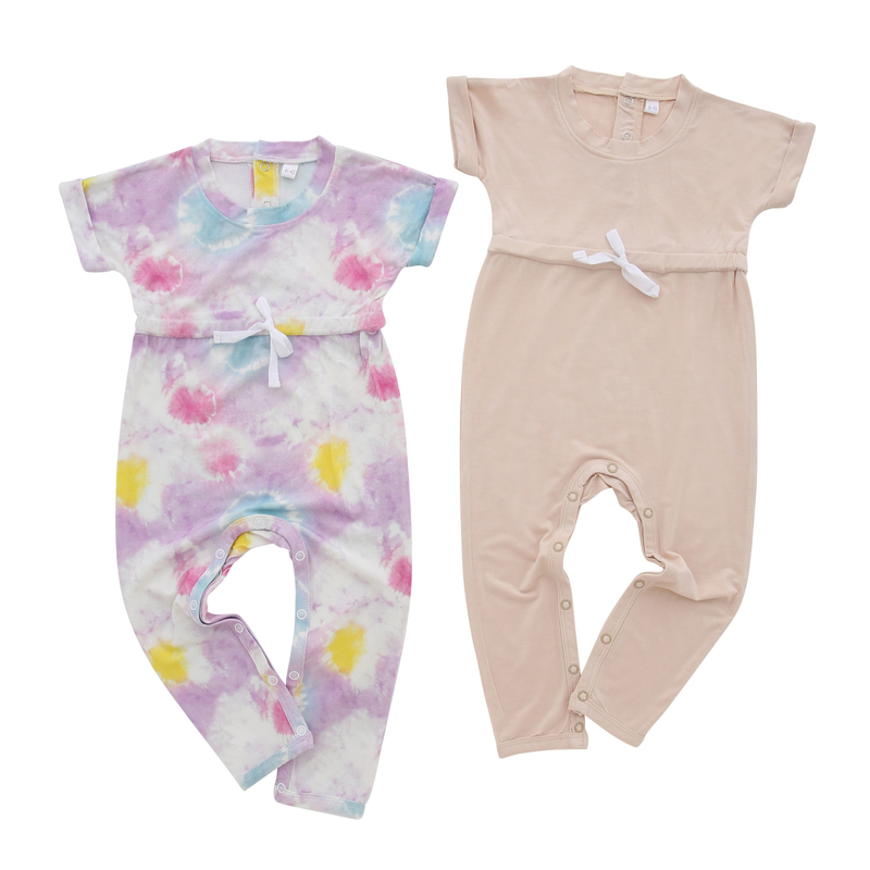 Top Sale Summer Style Knitted Comfortable Short Sleeved Colorful Jumpsuit Newborn Baby Clothes Baby Rompers