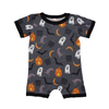 Wholesale Newborn Baby Clothing Halloween Custom Printed Style Short Sleeve Summer Baby Romper 95% Bamboo & 5% Spandex Fabric