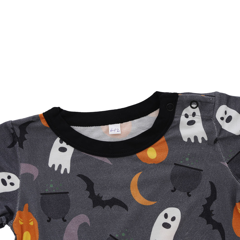 Wholesale Newborn Baby Clothing Halloween Custom Printed Style Short Sleeve Summer Baby Romper 95% Bamboo & 5% Spandex Fabric
