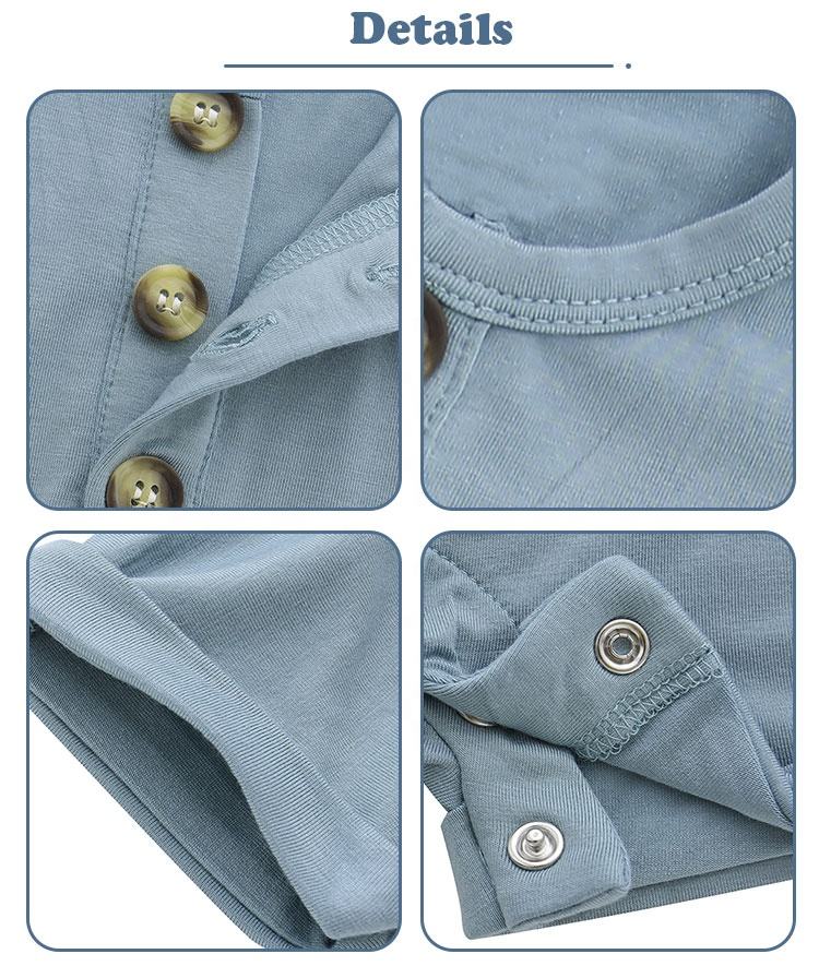 New Arrivals Wholesale High Quality Bamboo Snap Botton One-Piece Pajama Baby Boy And Girl's Rompers