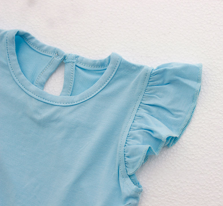 Baby Girls Ruffles Dress Solid Color Breathable And Extra Soft Texture Summer Lovely Boutique Wholesale Dresses