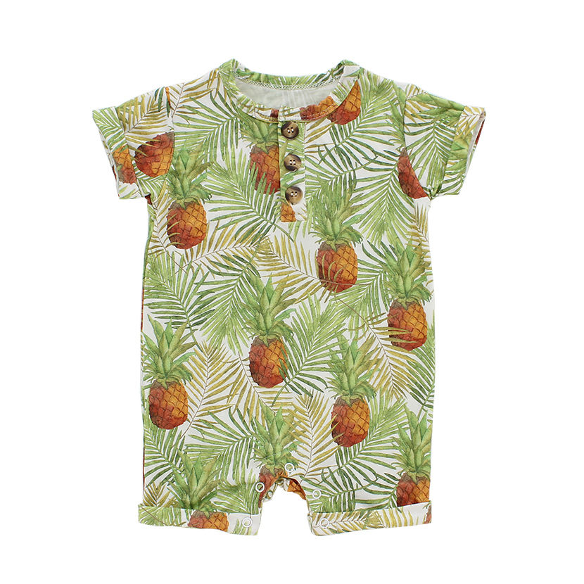 Extra Soft Bamboo Viscose Knitted Summer Lightweight Beachwear Style Short Sleeve Unisex Baby Suit Baby Romper Set