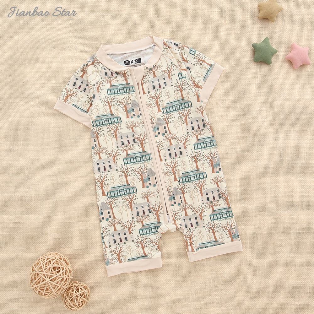 2022 New Arrivals Custom Bamboo Baby Zipper Romper One Piece Summer Style High-quality Baby Jumpsuit