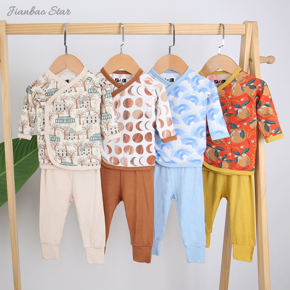 Wholesale 0-24m Baby Pajamas Sets Autumn Long Sleeve Knitted Cotton Boys Girls Outfits 3 Pieces Baby Clothing Gift Set
