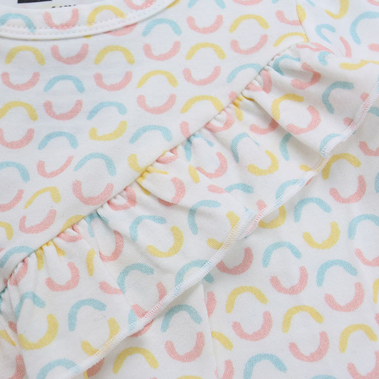 Winter Style Ruffle Design Lovely Print Baby Toddler Kids Long Sleeves Dress Little Baby Girl's Dress