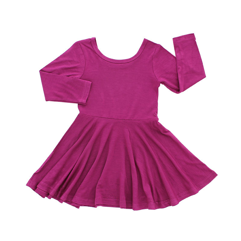 Long Sleeve Baby Girls Dress Classic Style Skirt Autumn Winter Solid Color Casual Party Toddler Kids Clothing Dresses
