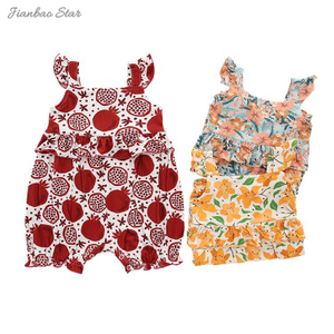 Custom Baby Romper Sets Baby Pajamas Set Kids Clothing Girl's Clothing Ready Stock From Factory Eco Friendly Sleeveless Casual